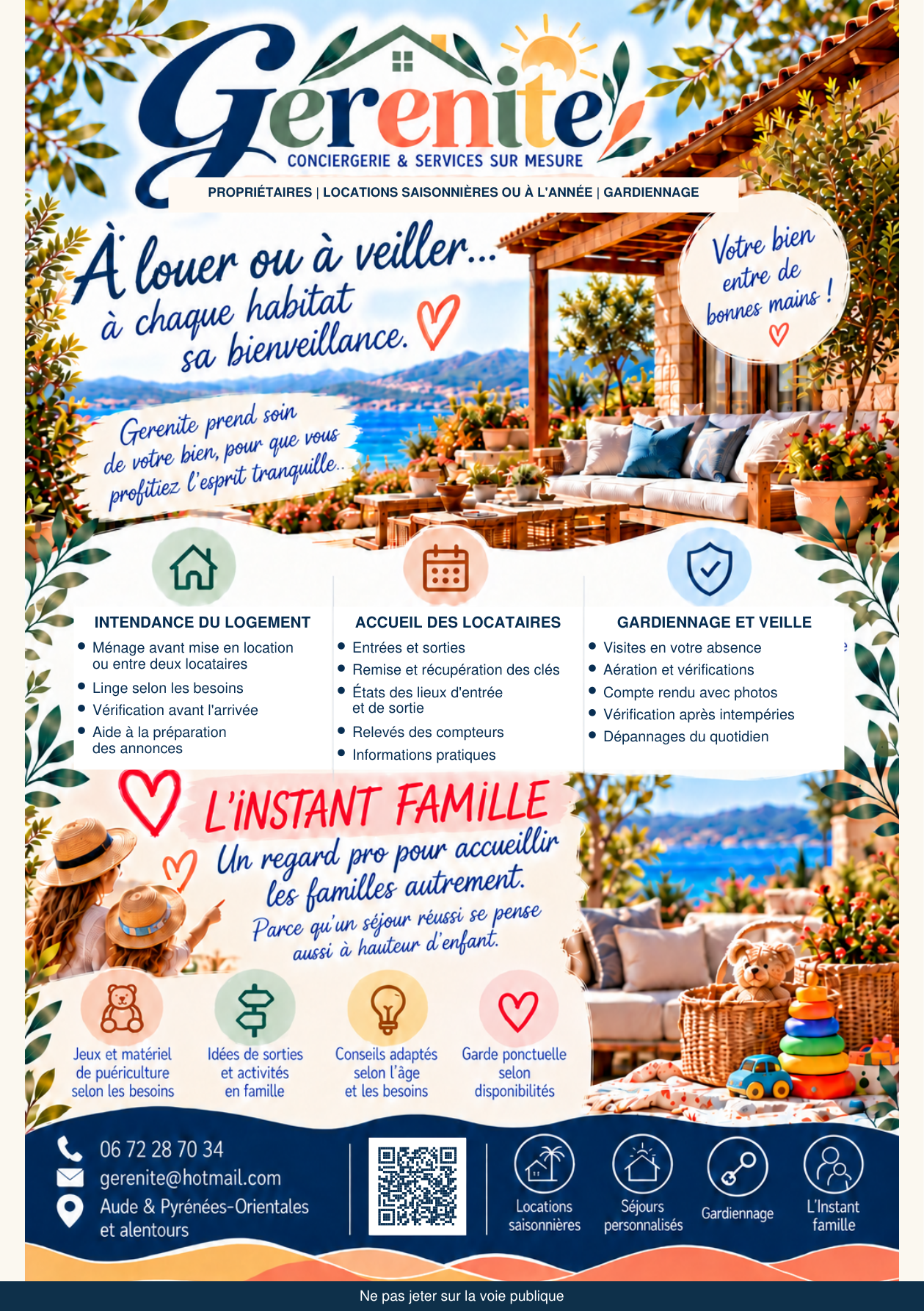 Flyer Gerenite : conciergerie, services sur mesure et L’Instant Famille